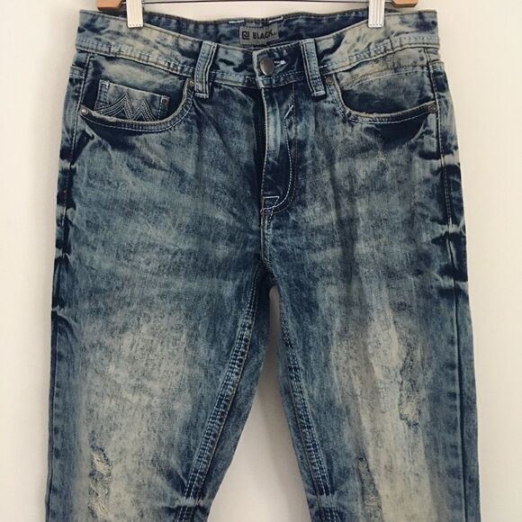 CJ Black Men’s Low Rise Slim Straight Acid Wash Jeans | 30/32 - Picture 1 of 6